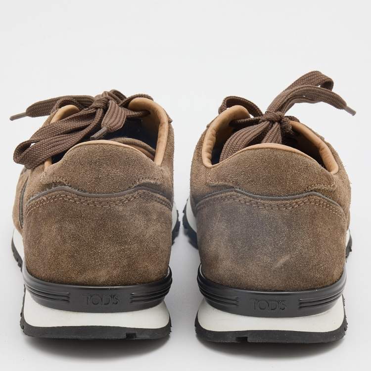 Pre Owned Tod's Brown Suede Low Top Sneakers Size 39.5