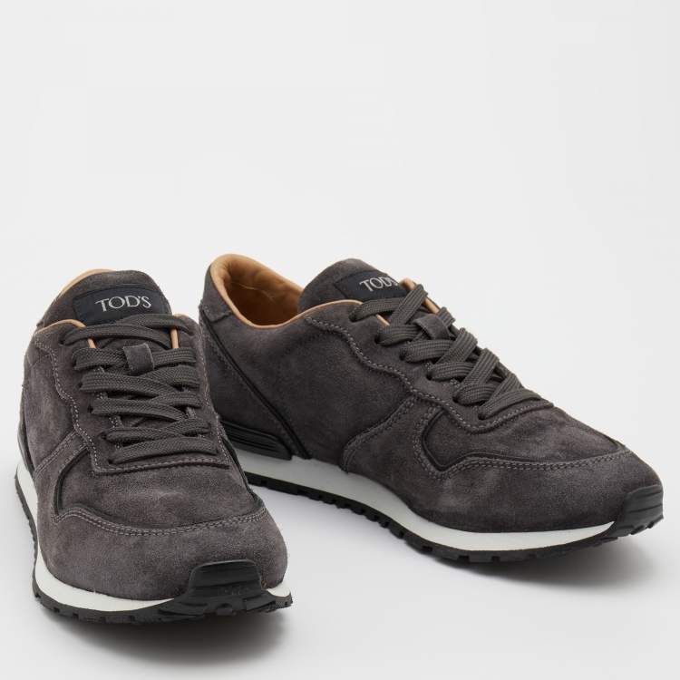 Pre Owned Tod's Grey Suede Low Top Sneakers Size 39.5