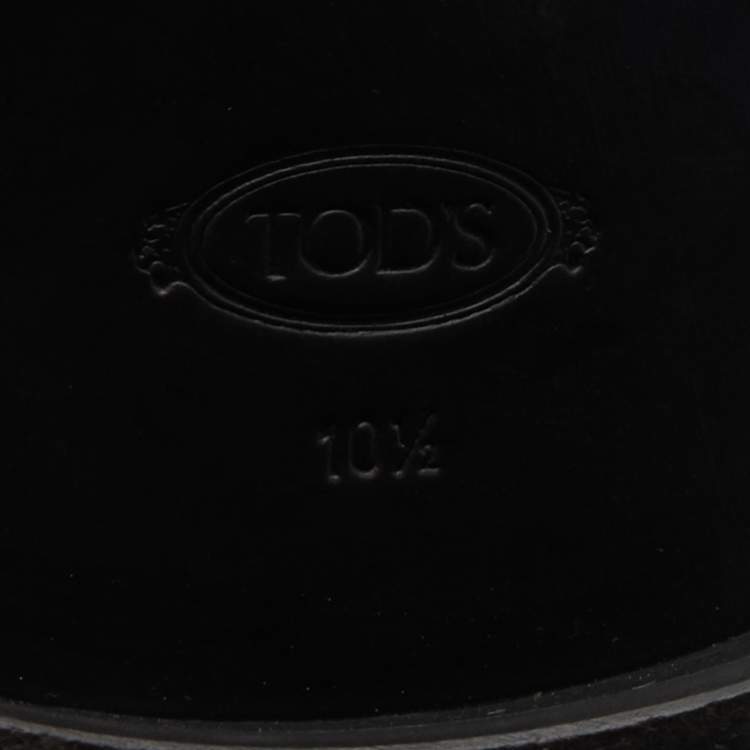 Pre Owned Tod's Black Leather Brogue Lace Up Oxfords Size 45 