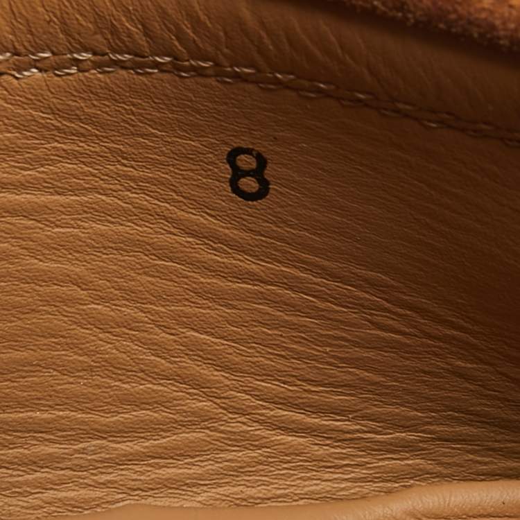 Pre Owned Tod's Light Brown Suede Slip On  Loafers Size 42