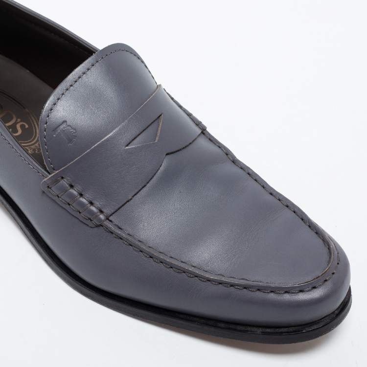 Pre Owned Tods Light Purple Leather Penny Loafers Size 42