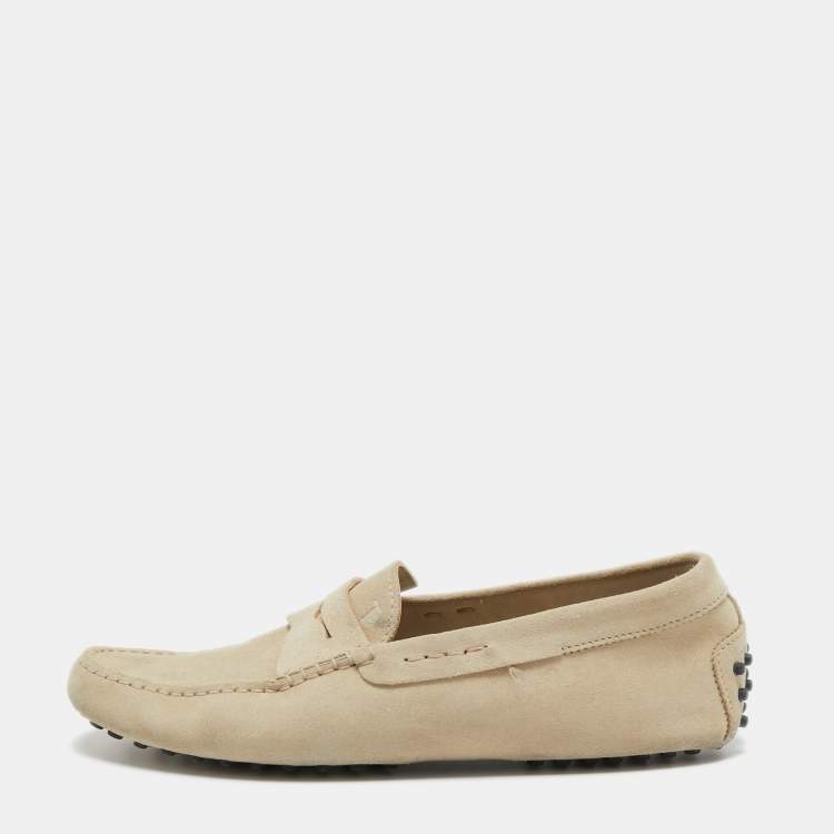 مملوكة مسبقًا Tod's Beige Suede Penny Loafers Size 41.5