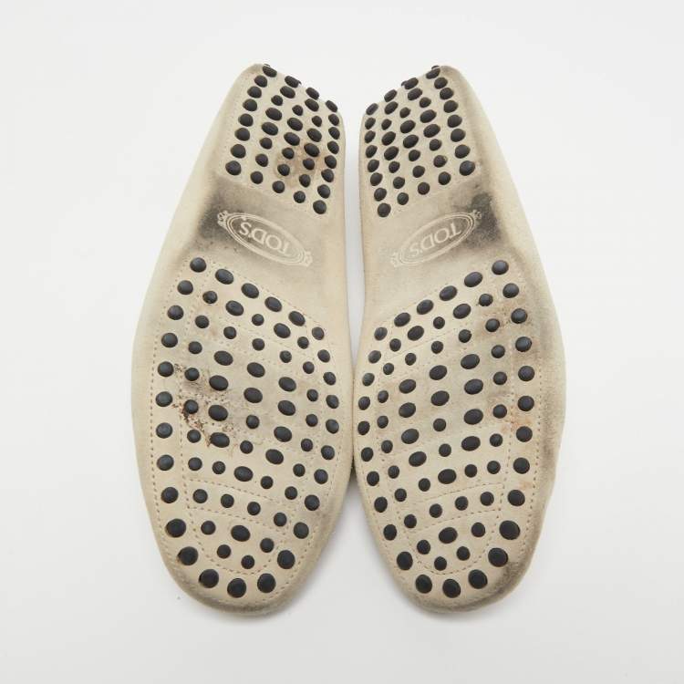 مملوكة مسبقًا Tod's Beige Suede Penny Loafers Size 41.5