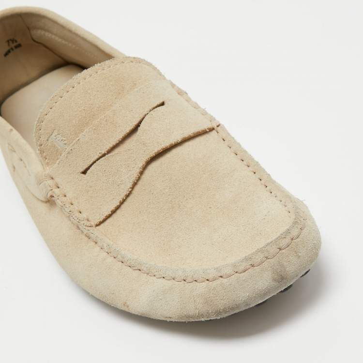 مملوكة مسبقًا Tod's Beige Suede Penny Loafers Size 41.5