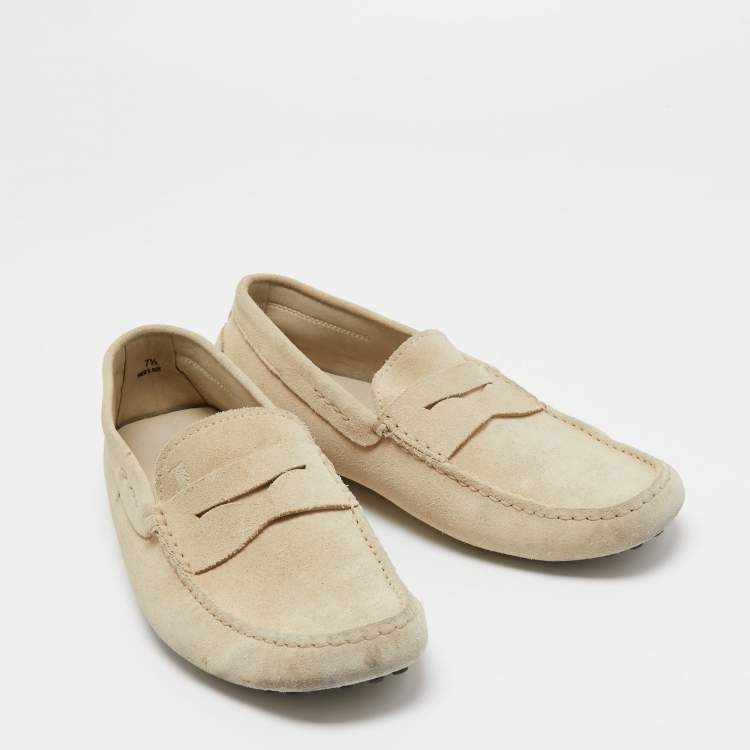 مملوكة مسبقًا Tod's Beige Suede Penny Loafers Size 41.5
