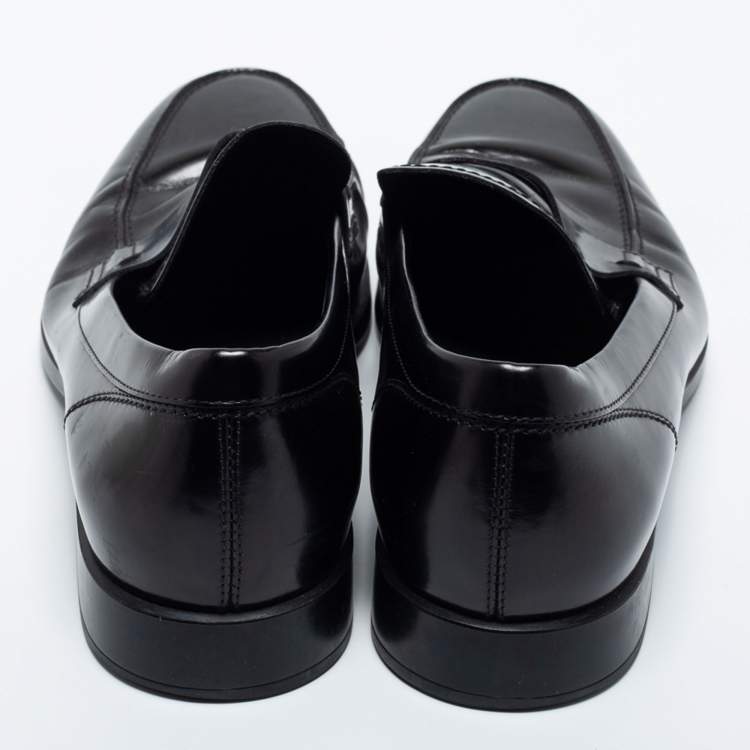 Pre Owned Tod's Black Leather Penny Loafers Size 43