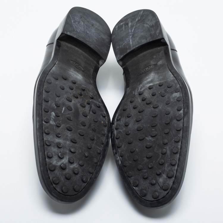 Pre Owned Tod's Black Leather Penny Loafers Size 43