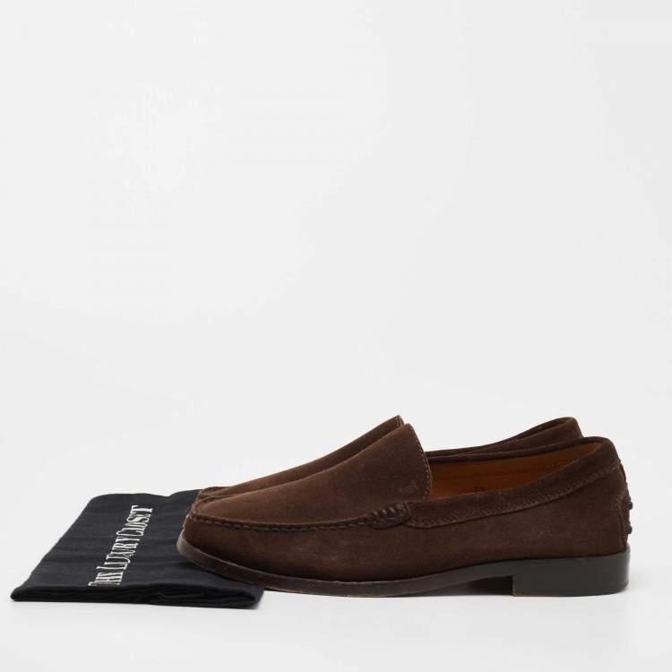 Pre Owned Tod's Brown Suede Slip On Loafers Size 40