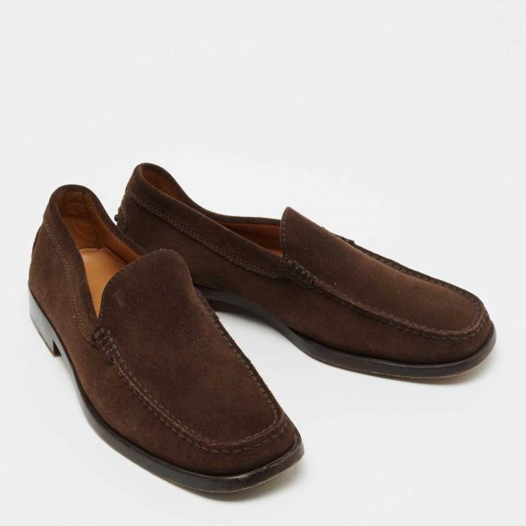 Pre Owned Tod's Brown Suede Slip On Loafers Size 40