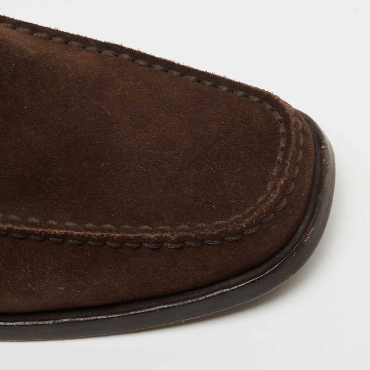 Pre Owned Tod's Brown Suede Slip On Loafers Size 40