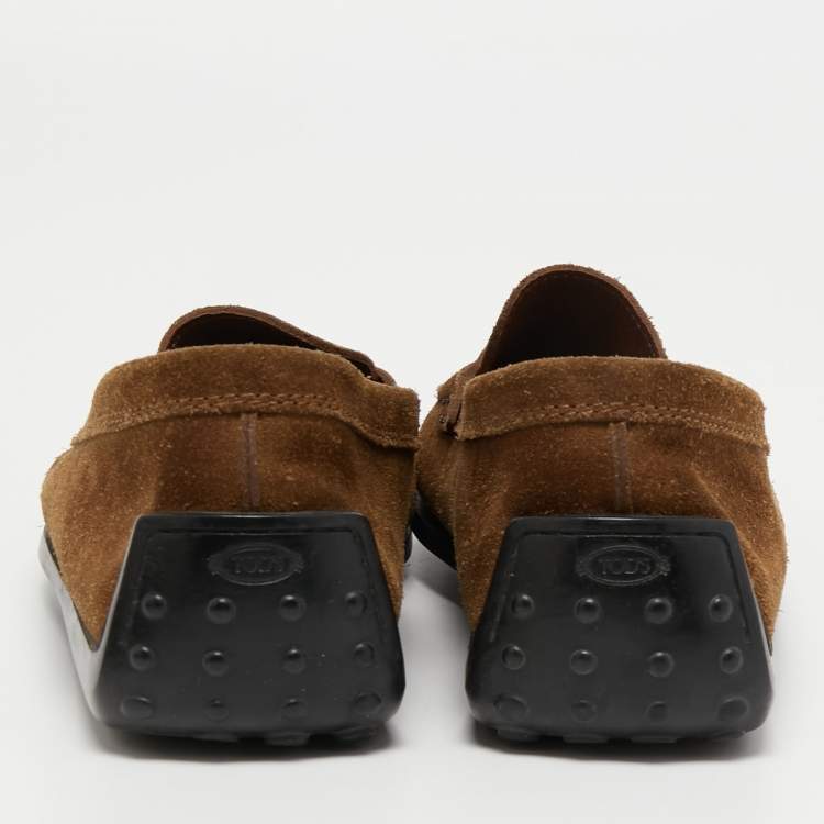 Pre Owned Tod's Brown Suede Penny Loafers Size 41.5