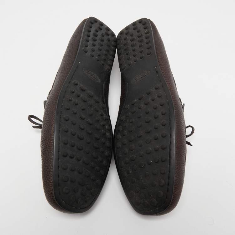 مملوكة مسبقًا Tod's Brown Leather Slip On Loafers Size 45.5
