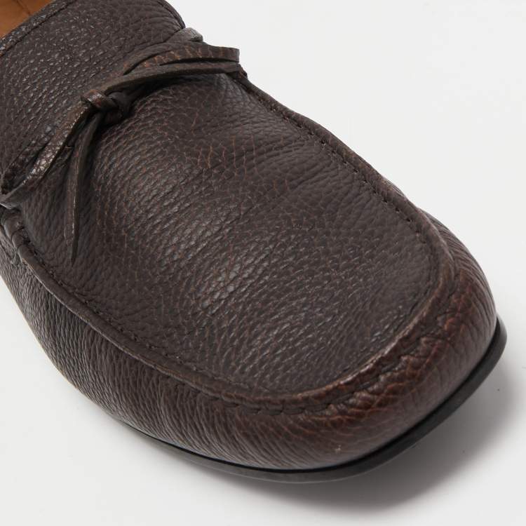 مملوكة مسبقًا Tod's Brown Leather Slip On Loafers Size 45.5