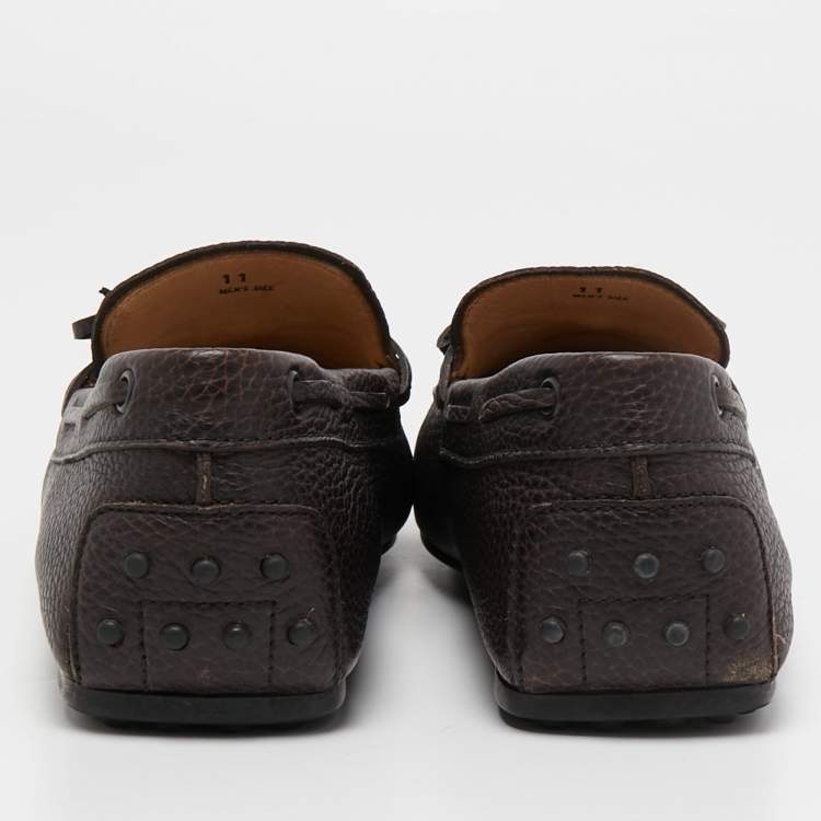 مملوكة مسبقًا Tod's Brown Leather Slip On Loafers Size 45.5