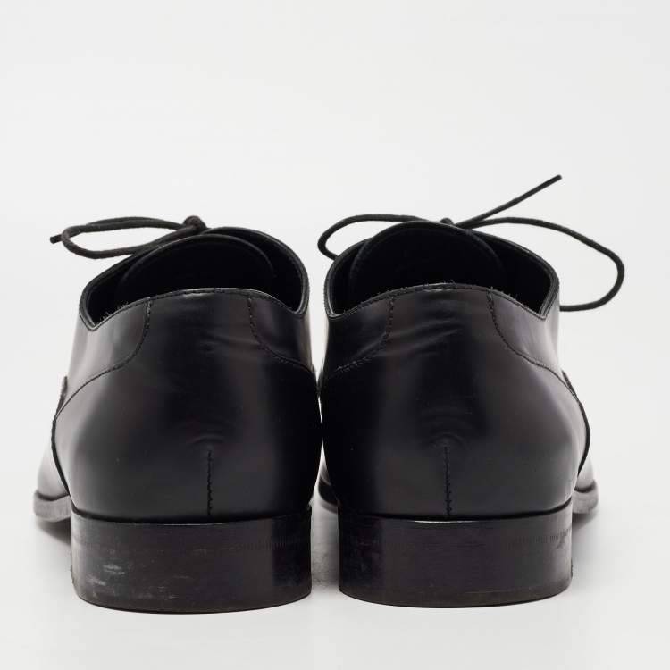 Pre Owned Tod's Black Leather Lace Up Oxfords Size 42