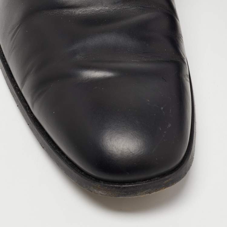 Pre Owned Tod's Black Leather Lace Up Oxfords Size 42