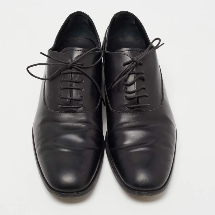 Pre Owned Tod's Black Leather Lace Up Oxfords Size 42