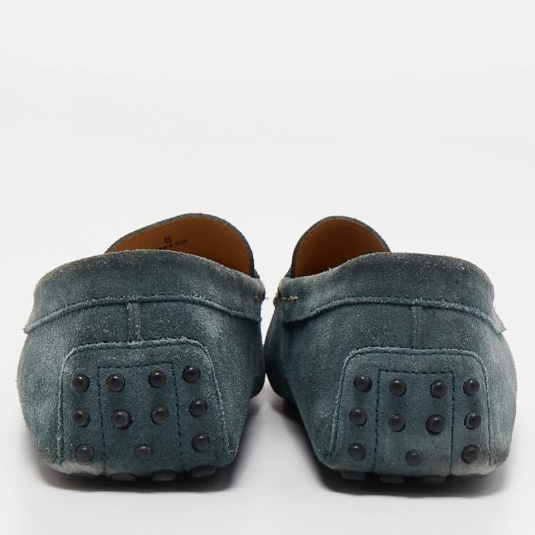 Pre Owned Tods Grey Suede Gommini Slip On Loafers Size 42