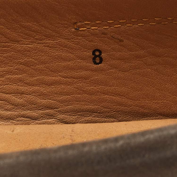 Pre Owned Tod's Dark Grey Nubuck Leather Gommini Loafers Size 42