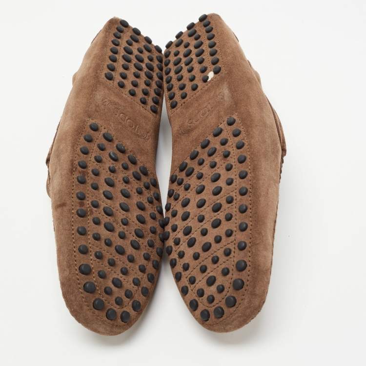 Pre Owned Tod's Brown Suede Slip On Loafers Size 42