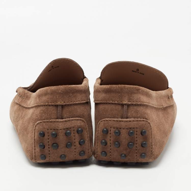 Pre Owned Tod's Brown Suede Slip On Loafers Size 42
