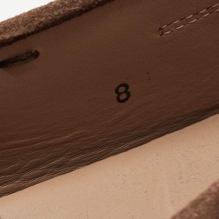Pre Owned Tod's Brown Suede Slip On Loafers Size 42