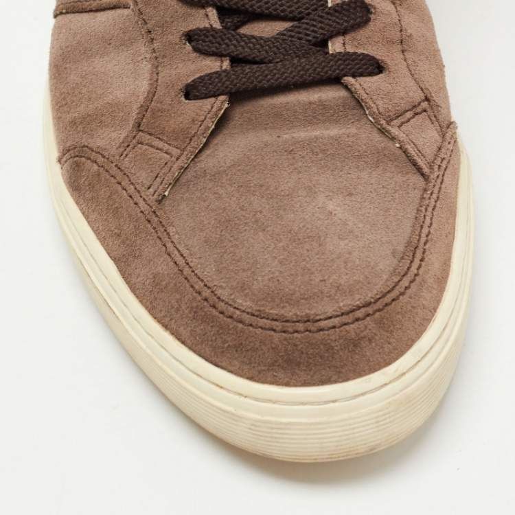 Pre Owned Tod's Brown Suede Low Top Sneakers Size 41.5 