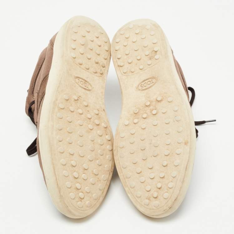 Pre Owned Tod's Brown Suede Low Top Sneakers Size 41.5 