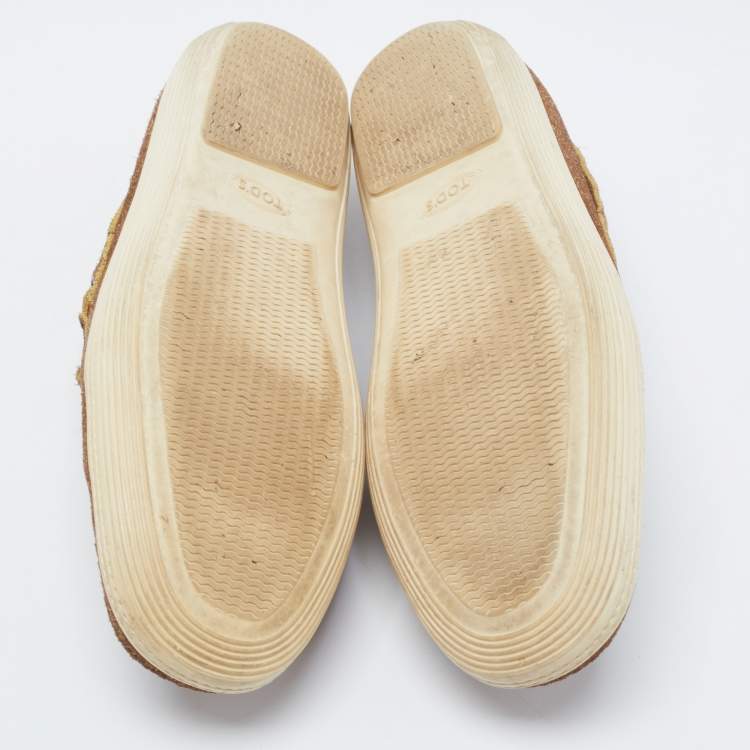 مملوكة مسبقًا Tod's Light Brown Suede Gommino Loafers Size 41