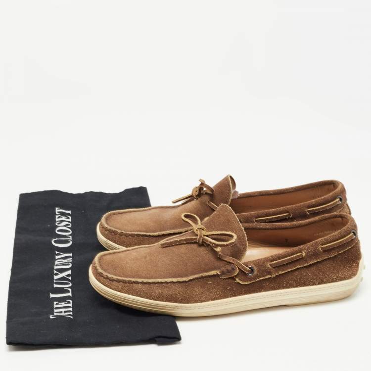 مملوكة مسبقًا Tod's Light Brown Suede Gommino Loafers Size 41