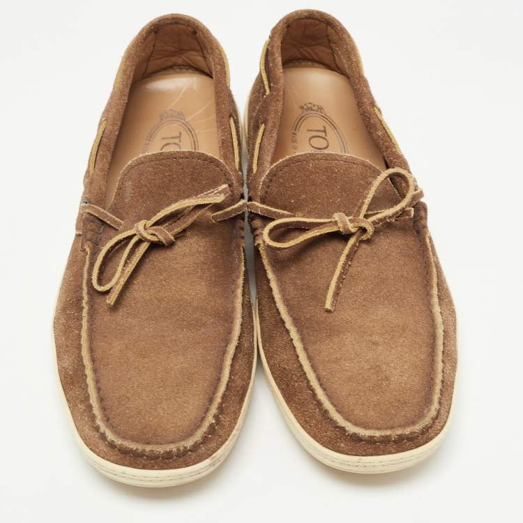 مملوكة مسبقًا Tod's Light Brown Suede Gommino Loafers Size 41