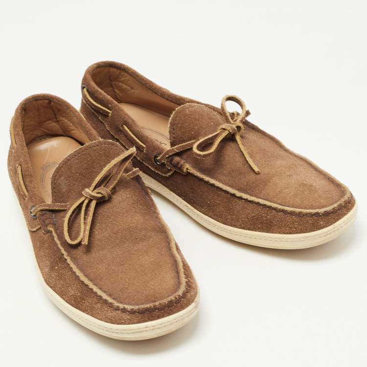 مملوكة مسبقًا Tod's Light Brown Suede Gommino Loafers Size 41