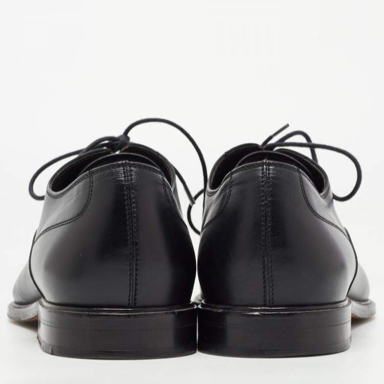 Pre Owned Tod's Black Leather Lace Up Oxfords Size 42