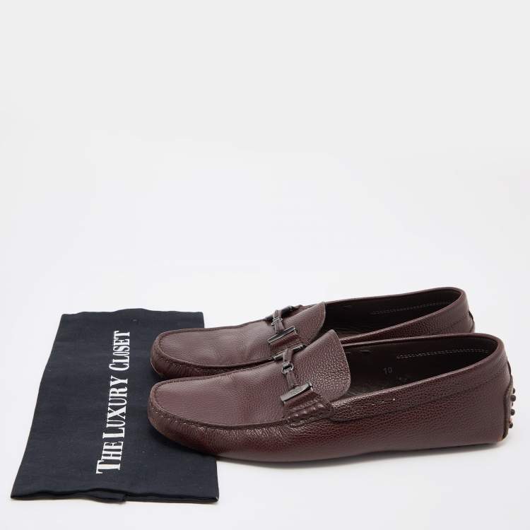 Pre Owned Tod's Brown Leather Bit Slip On Loafers Size 44.5