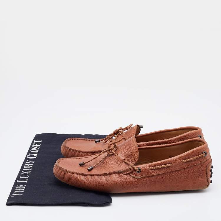 Pre Owned Tod's Brown Leather Gommino Loafer Size 39.5