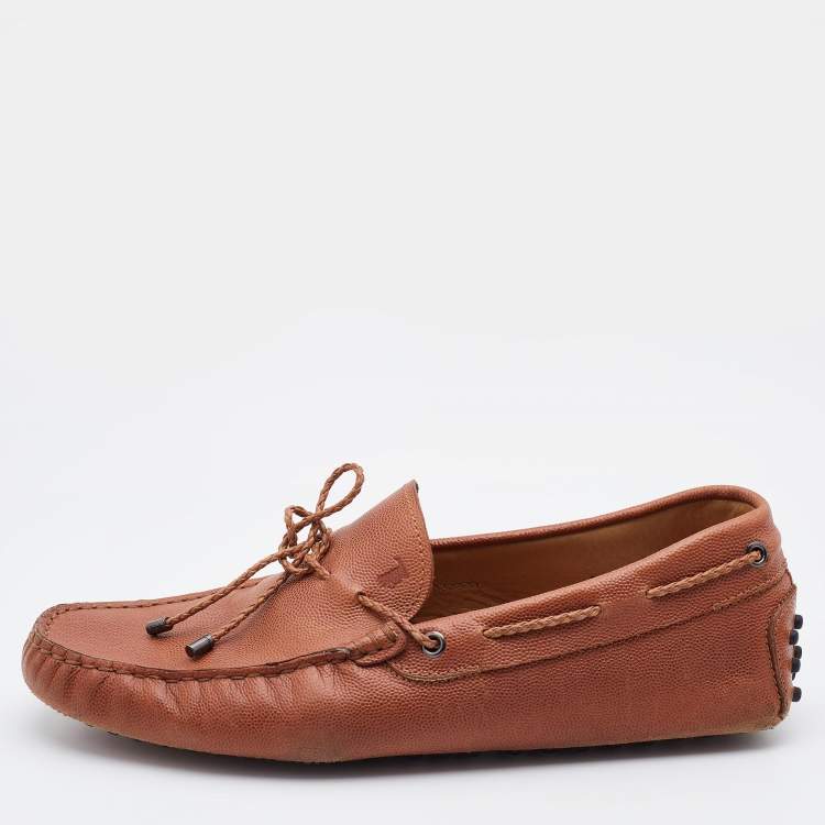 Pre Owned Tod's Brown Leather Gommino Loafer Size 39.5