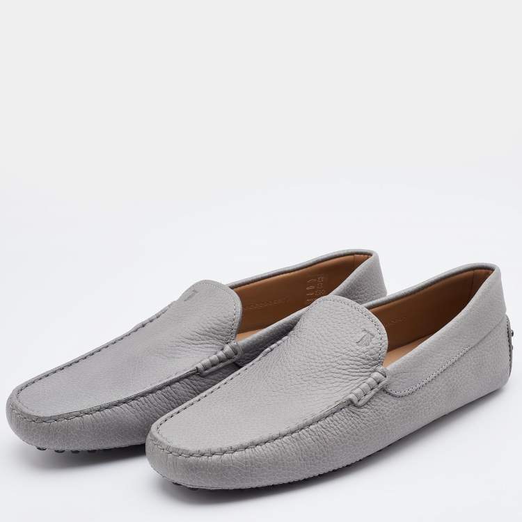 مملوكة مسبقًا Tod's Grey Leather Driving Loafers Size 40