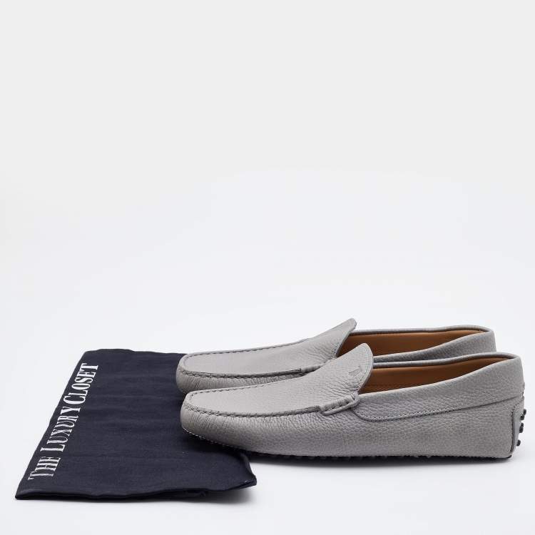 مملوكة مسبقًا Tod's Grey Leather Driving Loafers Size 40