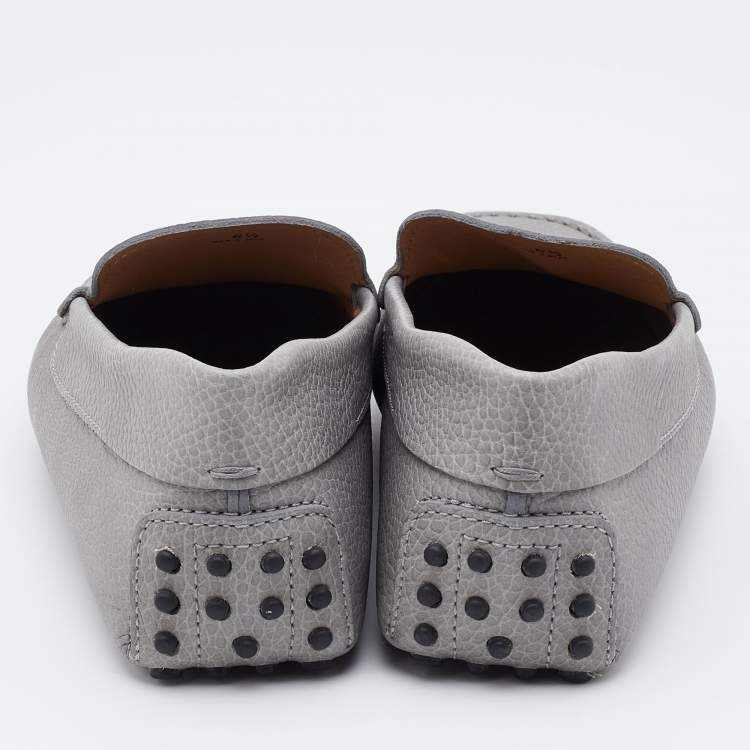 مملوكة مسبقًا Tod's Grey Leather Driving Loafers Size 40
