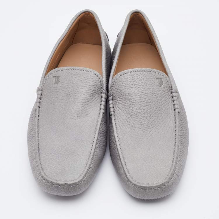 مملوكة مسبقًا Tod's Grey Leather Driving Loafers Size 40