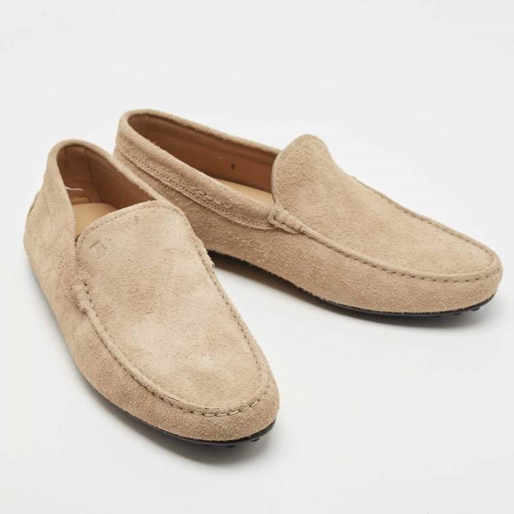 Pre Owned Tod's Brown Suede Slip On Loafers Size 43