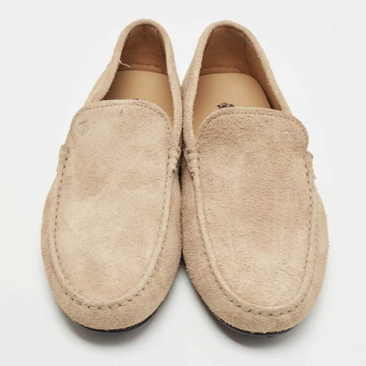 Pre Owned Tod's Brown Suede Slip On Loafers Size 43
