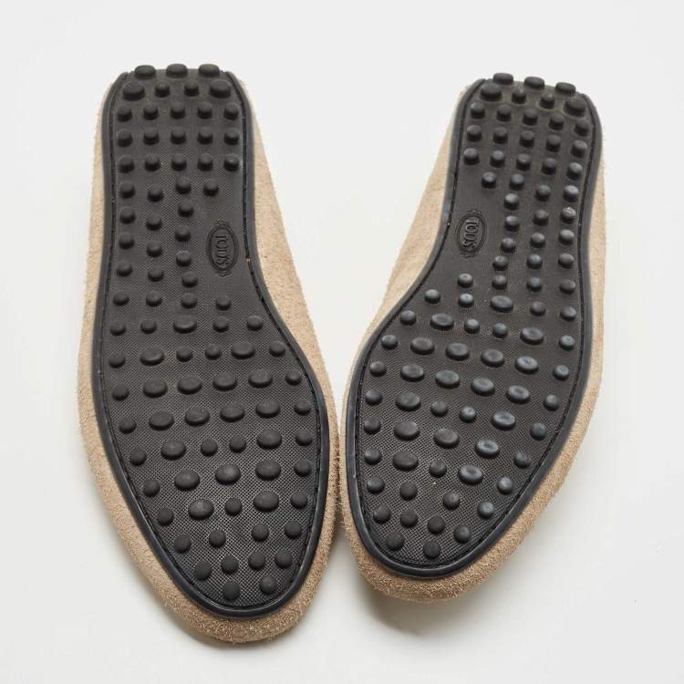 Pre Owned Tod's Brown Suede Slip On Loafers Size 43