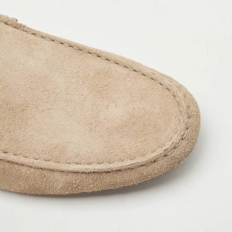 Pre Owned Tod's Brown Suede Slip On Loafers Size 43
