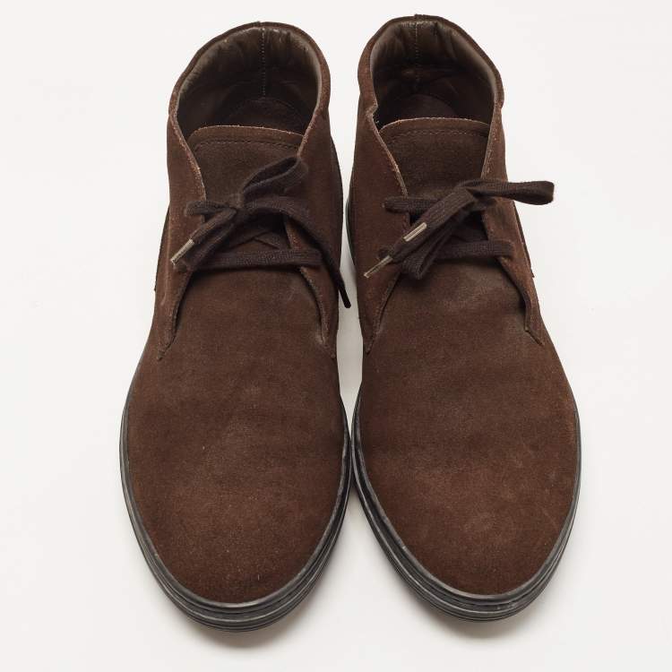 Pre Owned Tod's Brown Suede Lace Up Boots Size 42 
