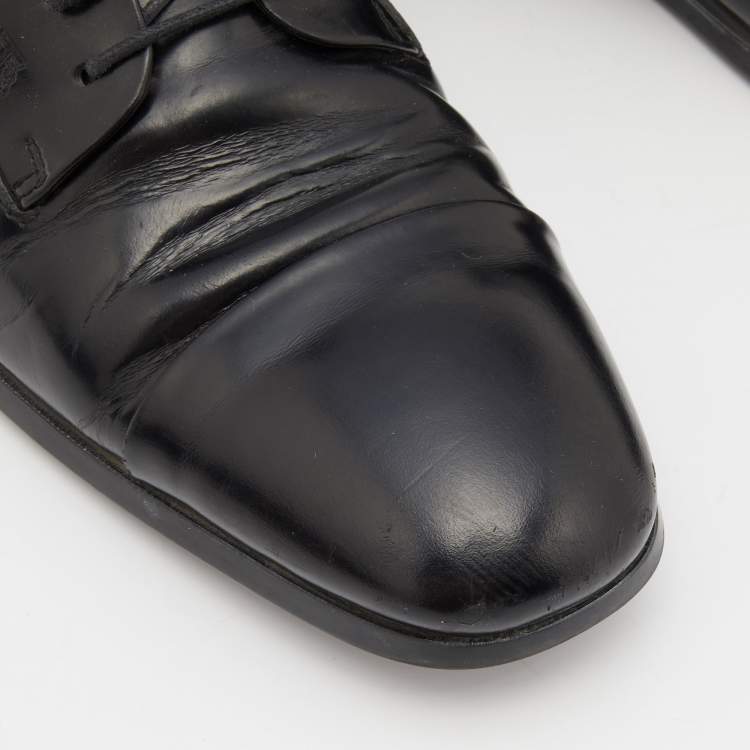 Pre Owned Tod's Black Leather Lace Up Derby Size 41.5