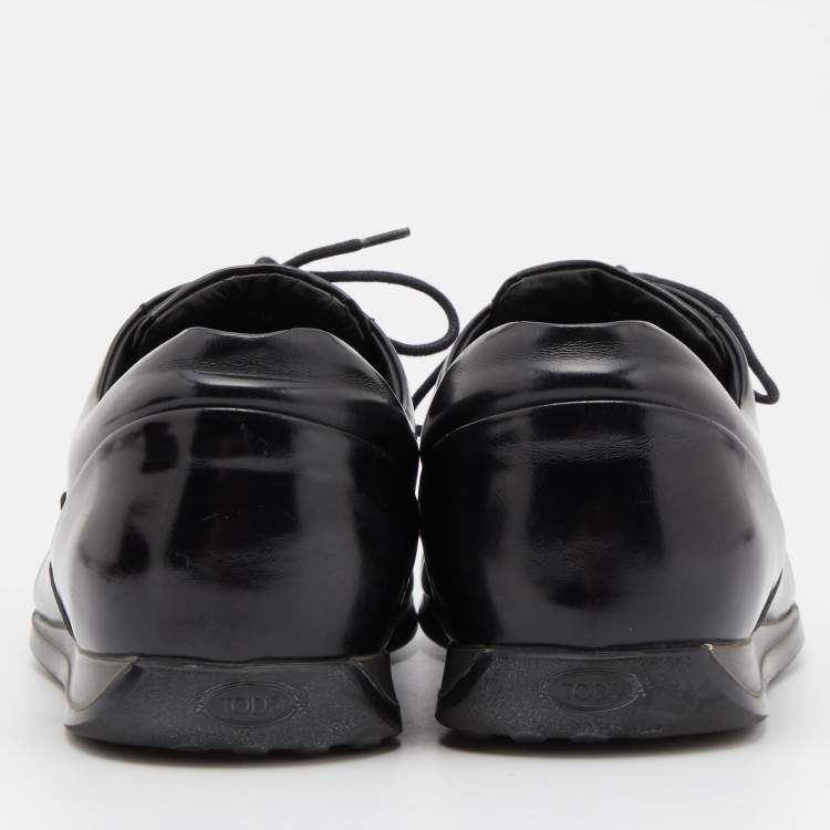 Pre Owned Tod's Black Leather Lace Up Derby Size 41.5