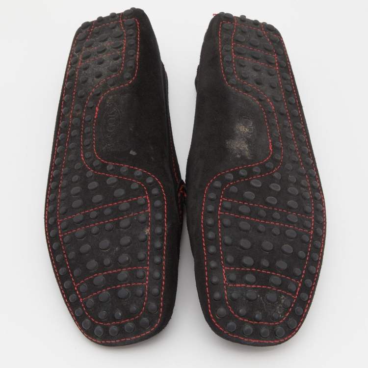 Pre Owned Tod's For Ferrari Black Suede Slip On Loafers Size 40