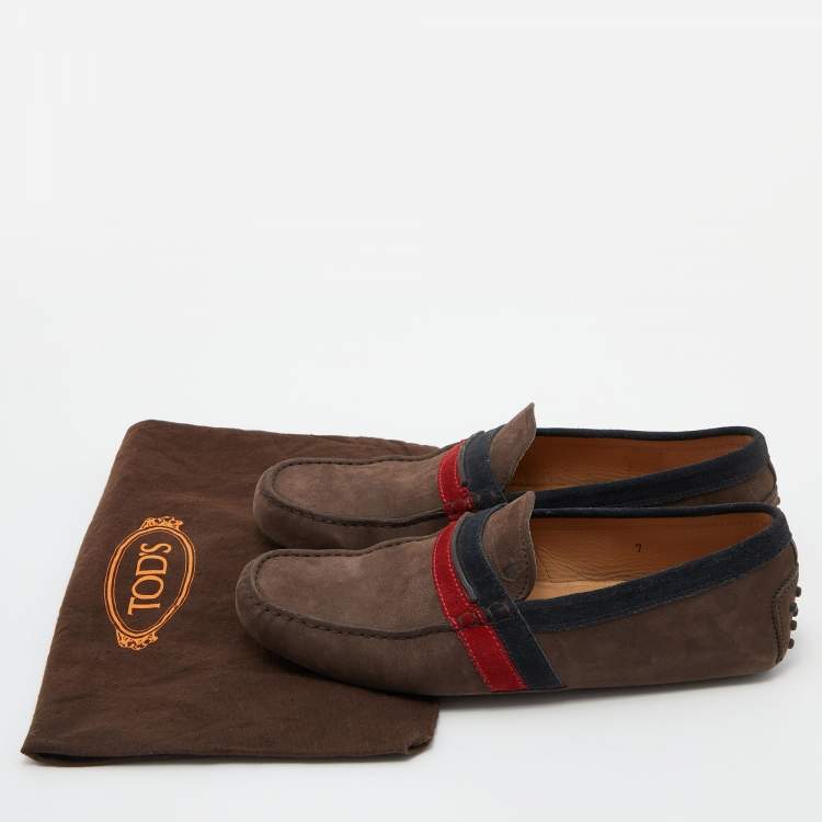 Pre Owned Tod's Brown Suede Slip On Loafers Size 41