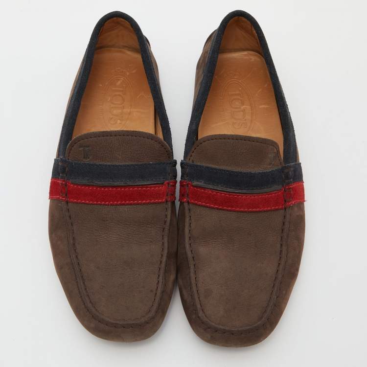 Pre Owned Tod's Brown Suede Slip On Loafers Size 41